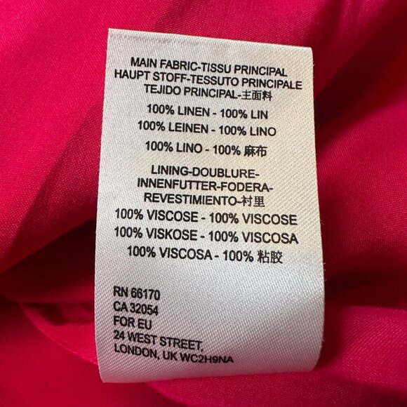 Anthropologie Maeve Melbourne Pink 100% Linen Summer Swing Dress Size Small - Picture 7 of 7